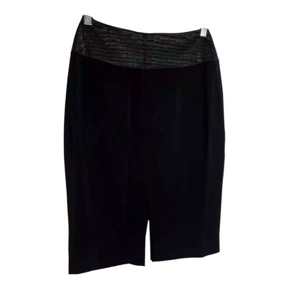 L'AGENCE Black Pencil Skirt Woven Center Slit Size 8 NWT (Marked 10 Runs Small) - Picture 8 of 13